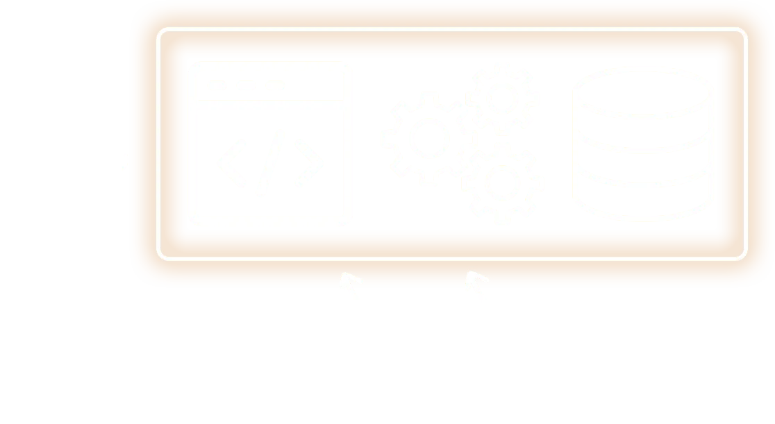 Architecture diagram of a traditional Backend-as-a-service where the developer manages the database, compute, and frontend